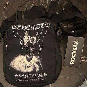 Rocksax Black Behemoth Graphic Messenger Bag